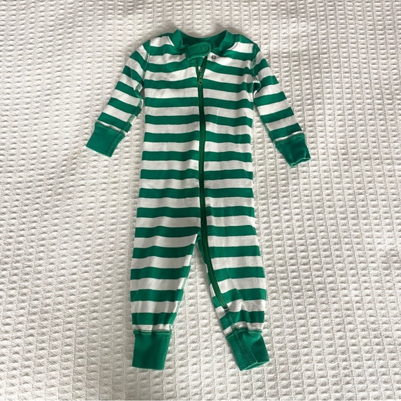 Hanna Andersson green and white onesie size 12-18M - Picture 1 of 3